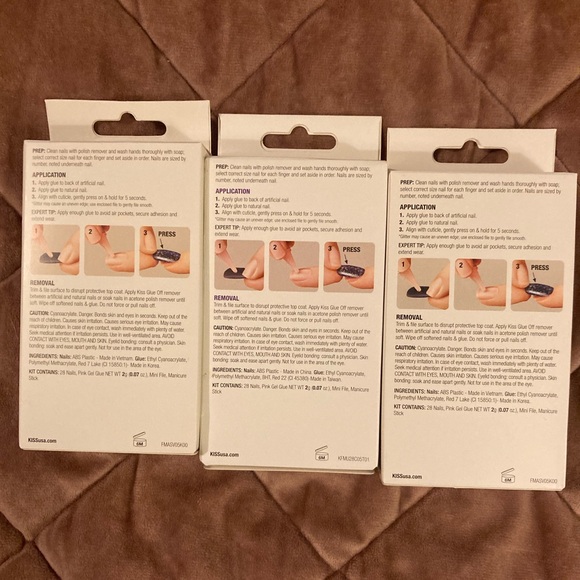 Kiss Press on nails NIB Bundle of 3 sets. Med & short lengths. - Picture 6 of 7